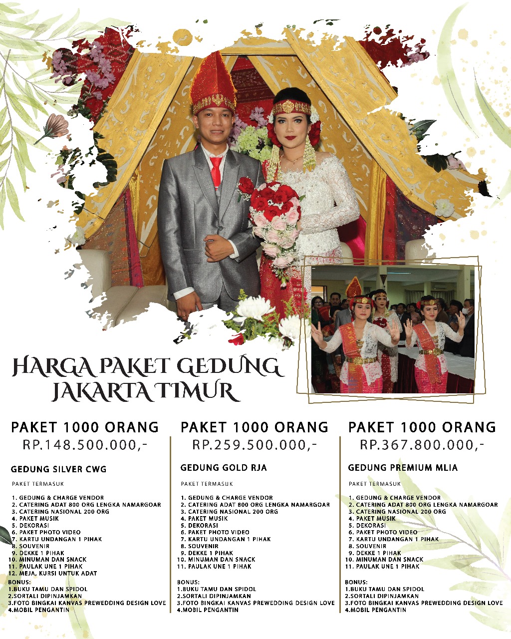GEDUNG PERNIKAHAN BATAK DAN HARGA PAKET PERNIKAHAN MURAH